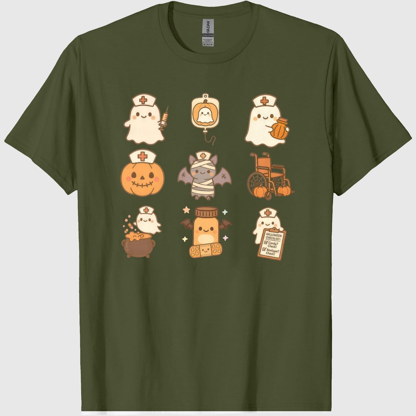 Comfort Colors Ghost Nurse Halloween Shirt, Halloween Nurse Shirt, Spooky Nurse Shirt