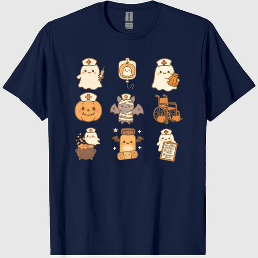 Comfort Colors Ghost Nurse Halloween Shirt, Halloween Nurse Shirt, Spooky Nurse Shirt
