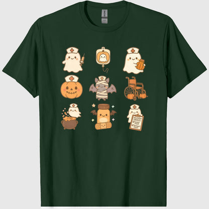 Comfort Colors Ghost Nurse Halloween Shirt, Halloween Nurse Shirt, Spooky Nurse Shirt